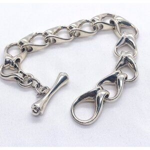 Tiffany & Co Sterling Silver 925 Loop Link Bracelet Toggle 7.5"